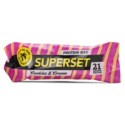 Superset Cookie & Cream Protein Bar